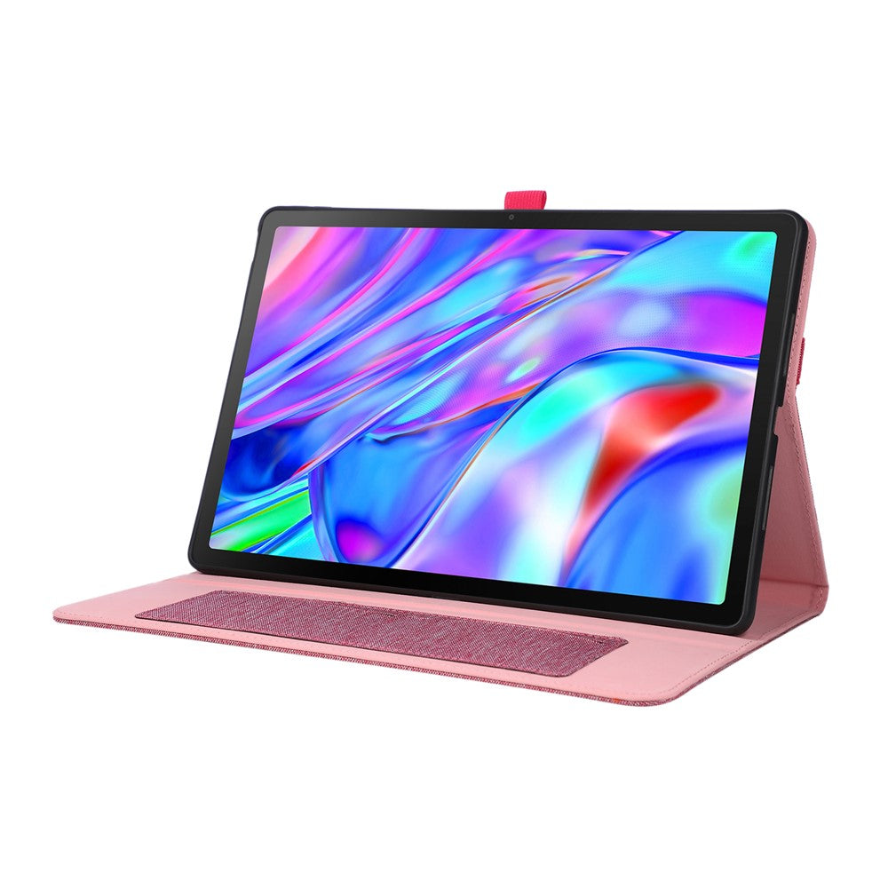 For Lenovo Idea Tab Plus Case with Stand Card Holder Cloth Texture Leather Tablet Cover