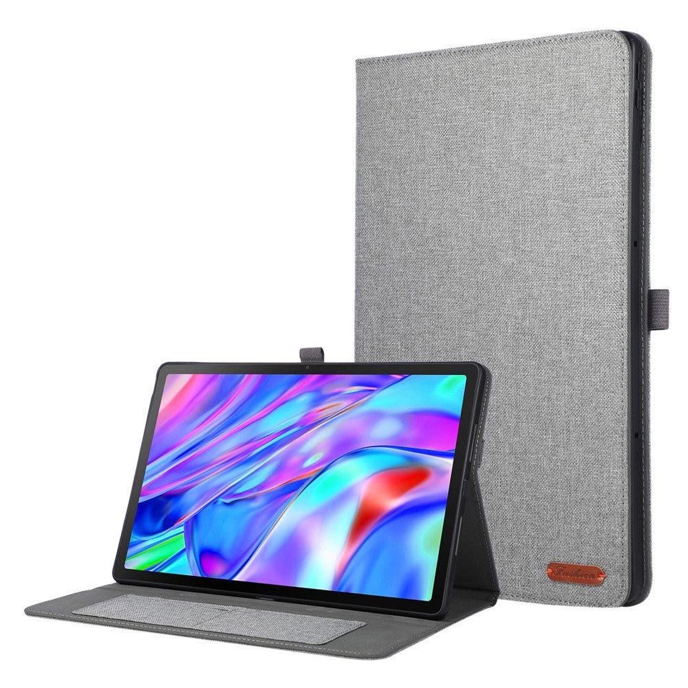 For Lenovo Idea Tab Plus Case with Stand Card Holder Cloth Texture Leather Tablet Cover