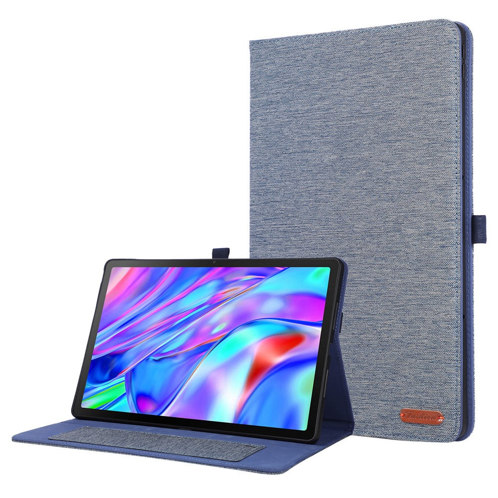 For Lenovo Idea Tab Plus Case with Stand Card Holder Cloth Texture Leather Tablet Cover