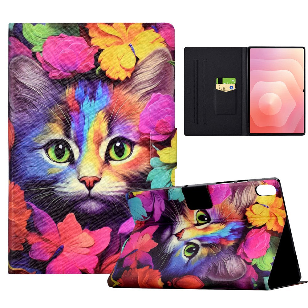 For Samsung Galaxy Tab S11 Case Stand Pattern Printed Leather Cover