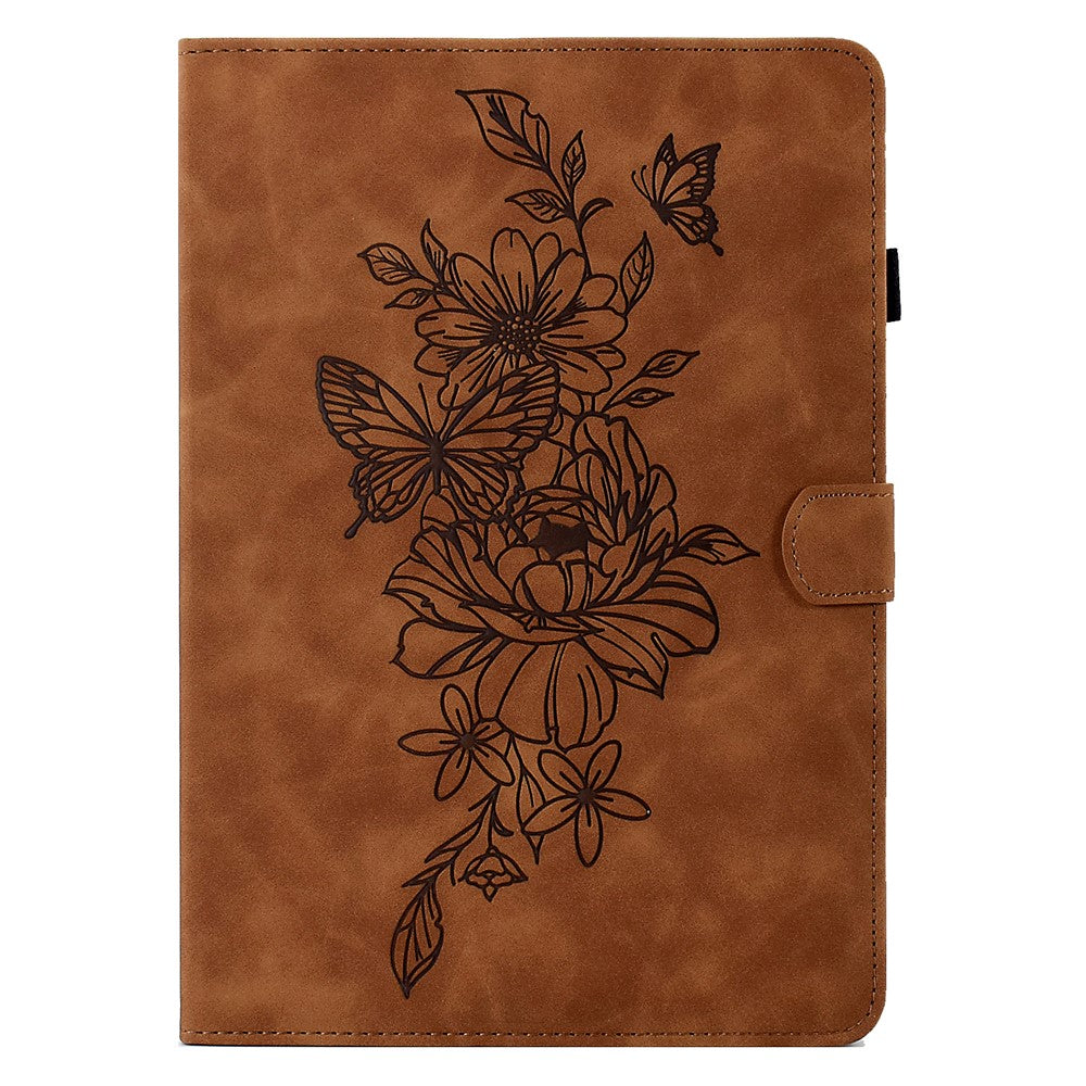For Samsung Galaxy Tab S11 Case Flower Butterfly Imprinted Card Slots Leather Cover