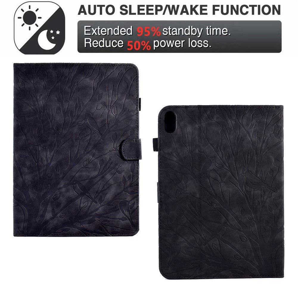 For Samsung Galaxy Tab S11 Leather Case Tree Pattern Card Slots Stand Cover