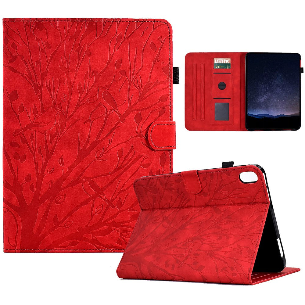 For Samsung Galaxy Tab S11 Leather Case Tree Pattern Card Slots Stand Cover