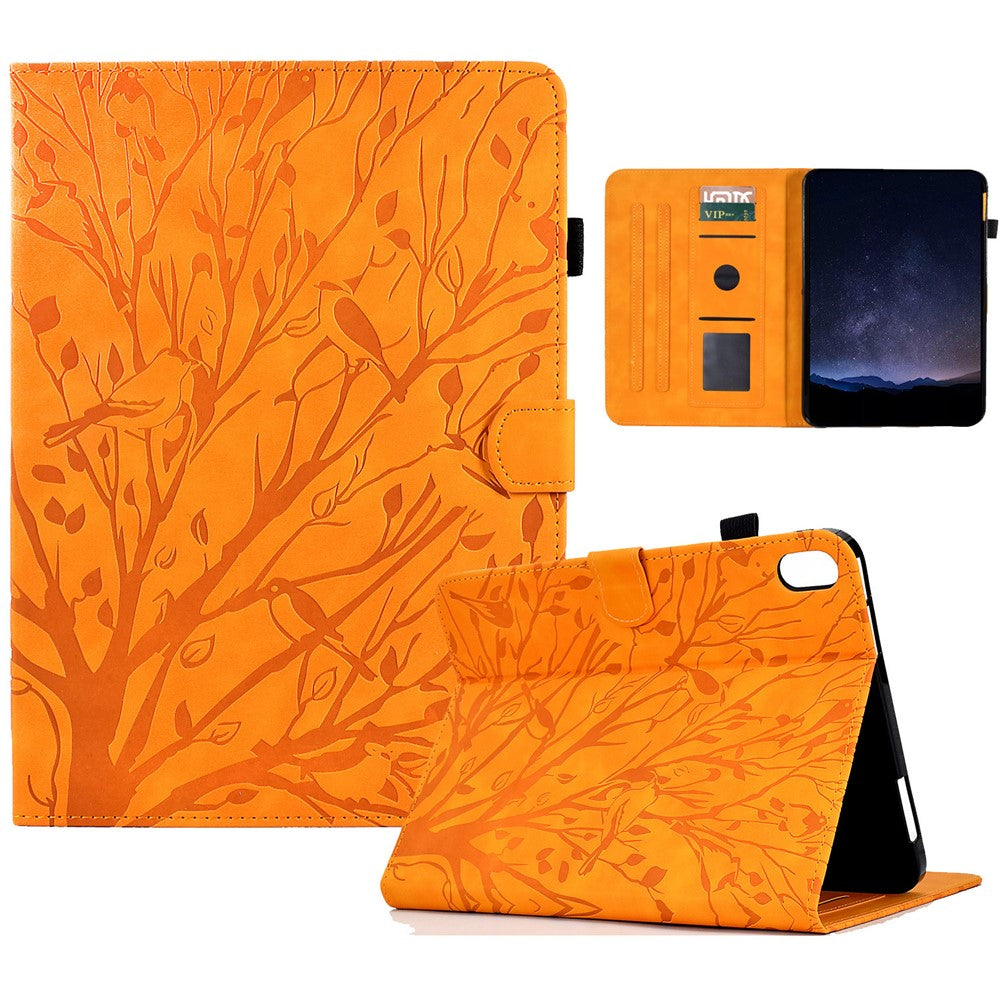 For Samsung Galaxy Tab S11 Leather Case Tree Pattern Card Slots Stand Cover