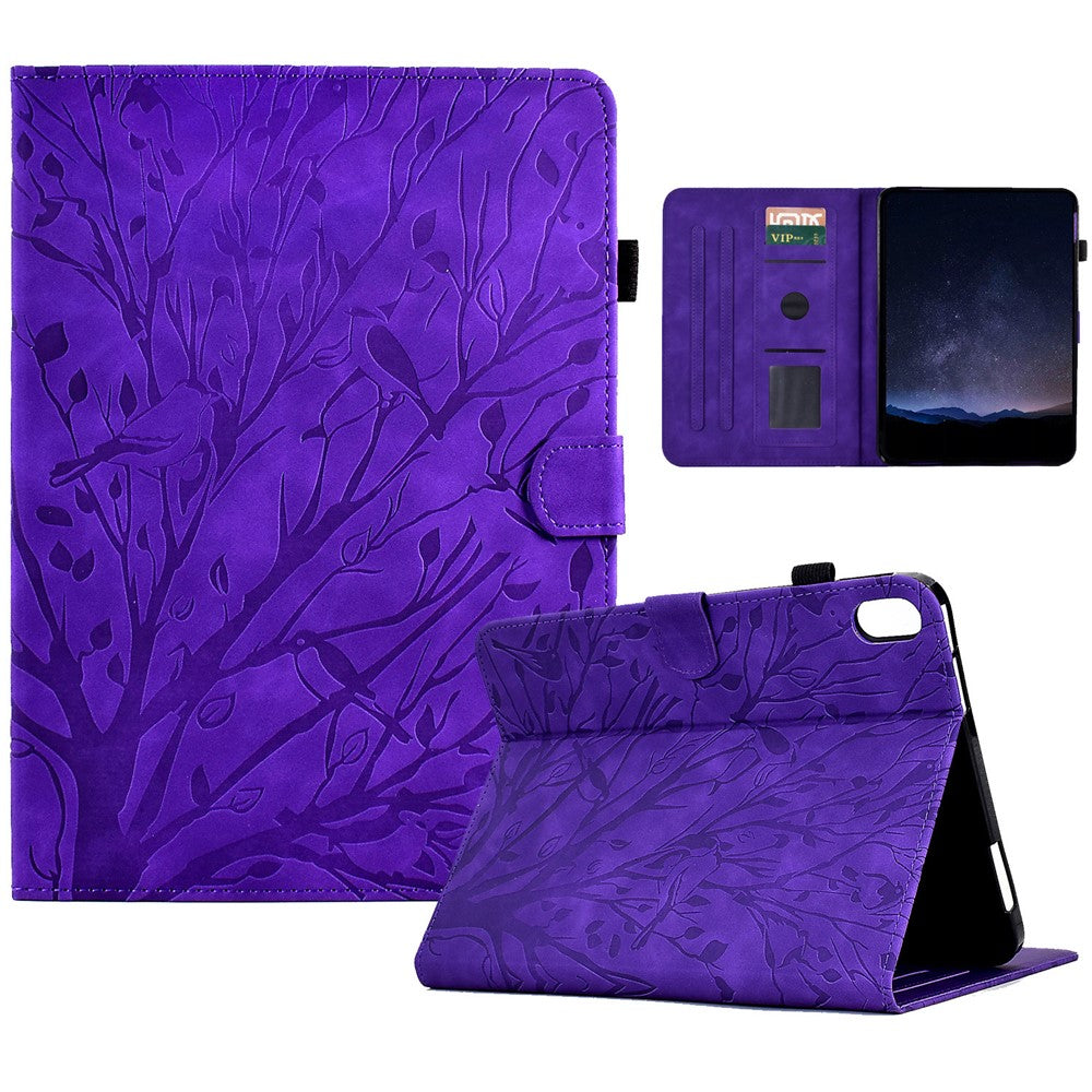 For Samsung Galaxy Tab S11 Leather Case Tree Pattern Card Slots Stand Cover
