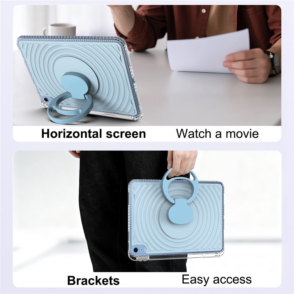 Étui pour iPad (2025) / 10.9 (2022) avec support intégré, motif vague, antichoc, en TPU et PC.