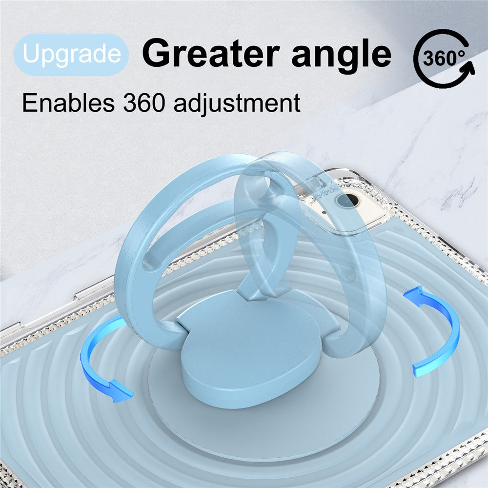 For iPad Air 11 (2025)  /  (2024) Case Kickstand Wave Pattern Shockproof TPU + PC Tablet Cover