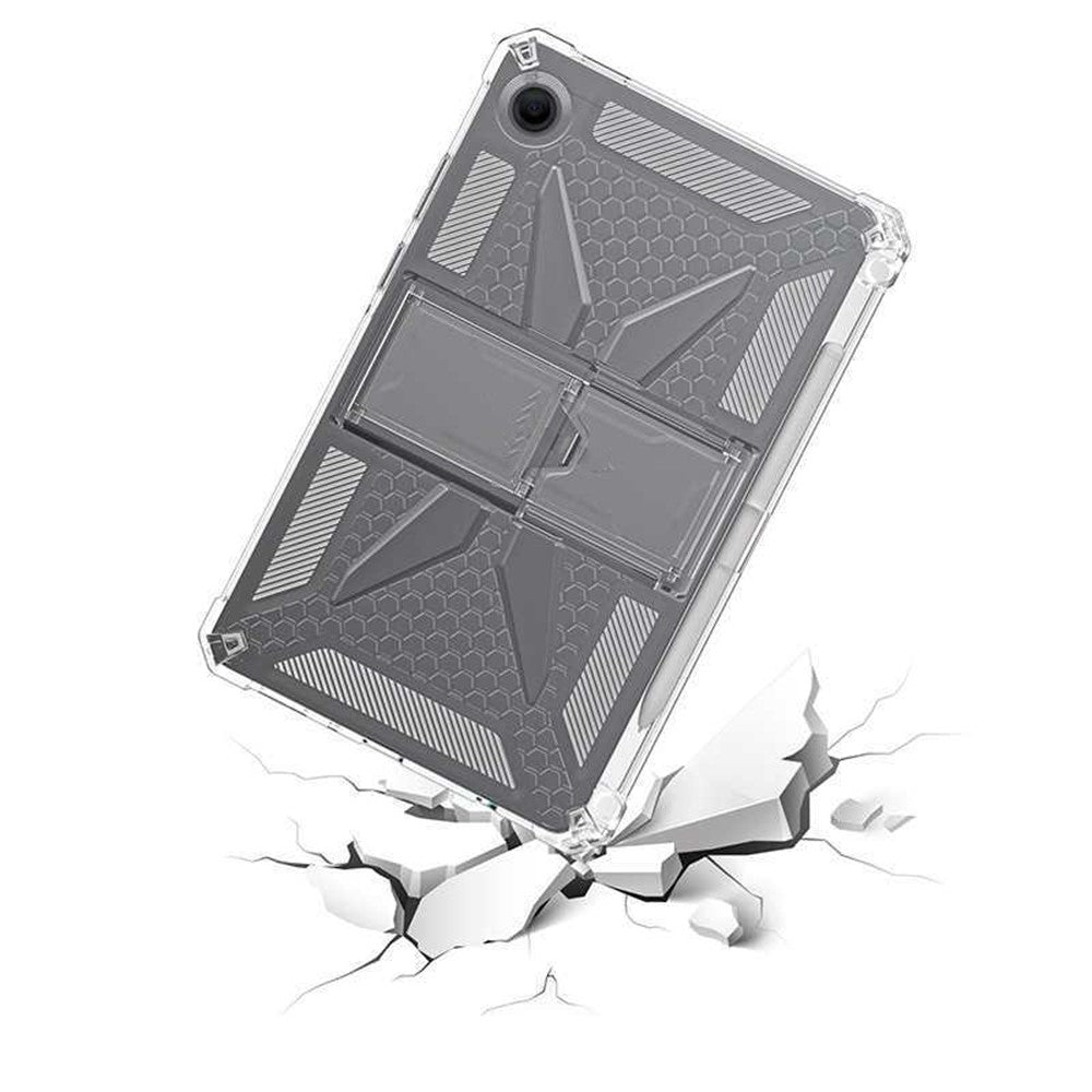 For Samsung Galaxy Tab A11 Clear Case Kickstand Shockproof TPU + PC Tablet Cover with Pen Slot
