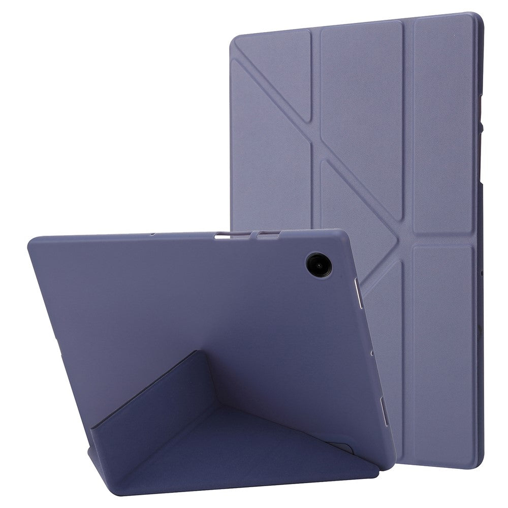 For Samsung Galaxy Tab A11 Case PU Leather+Silicone Origami Stand Protective Cover