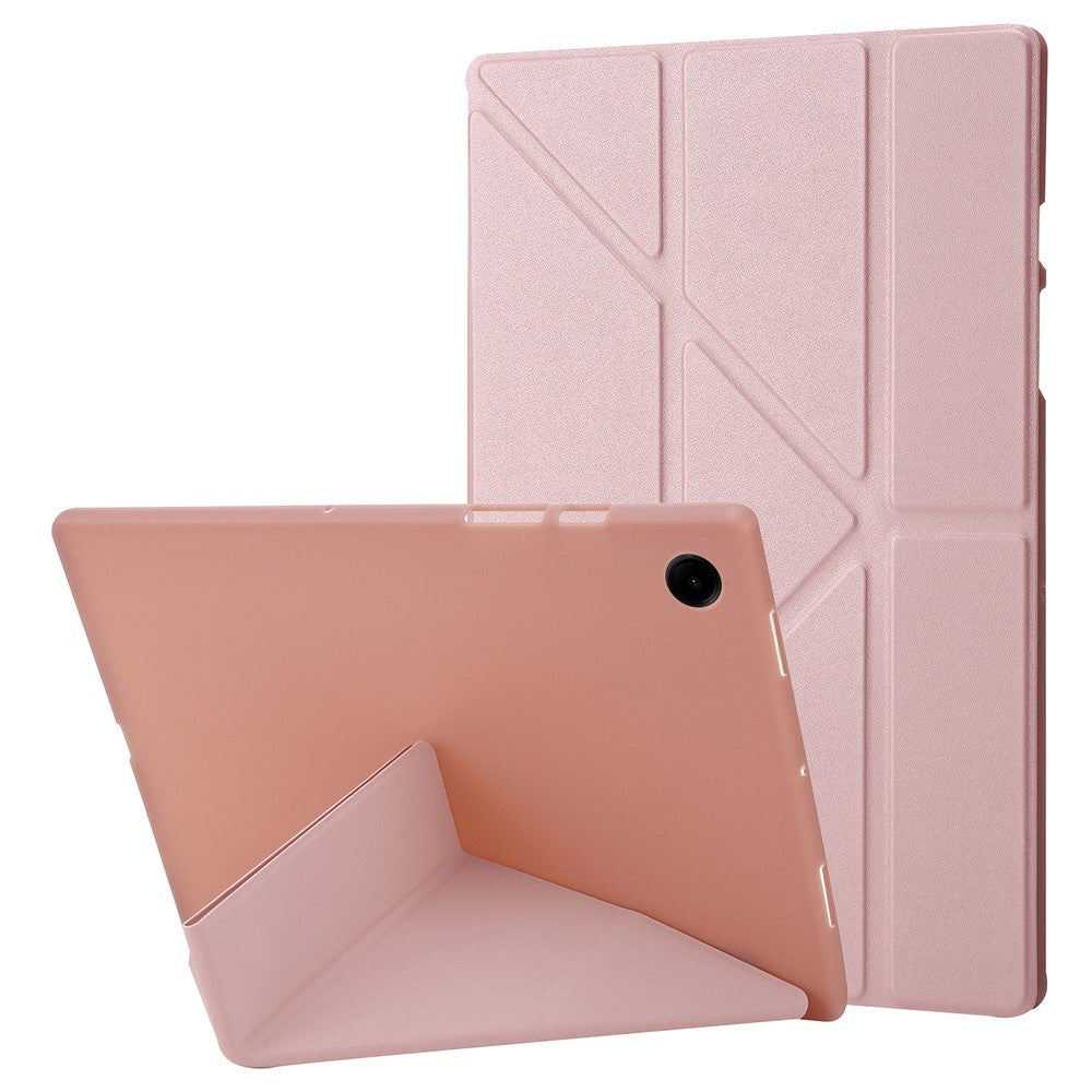 For Samsung Galaxy Tab A11+ Case PU Leather+Silicone Origami Stand Protective Cover