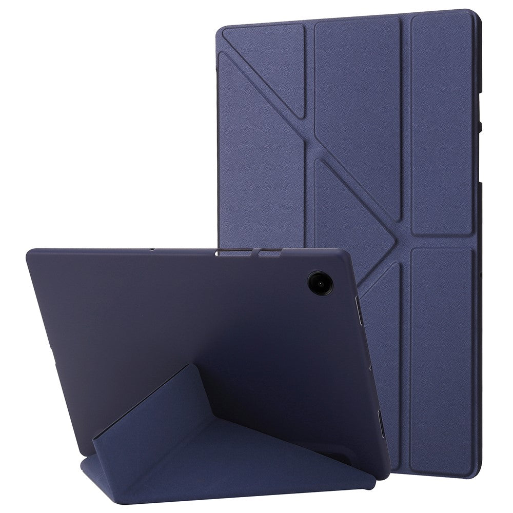 For Samsung Galaxy Tab A11+ Case PU Leather+Silicone Origami Stand Protective Cover