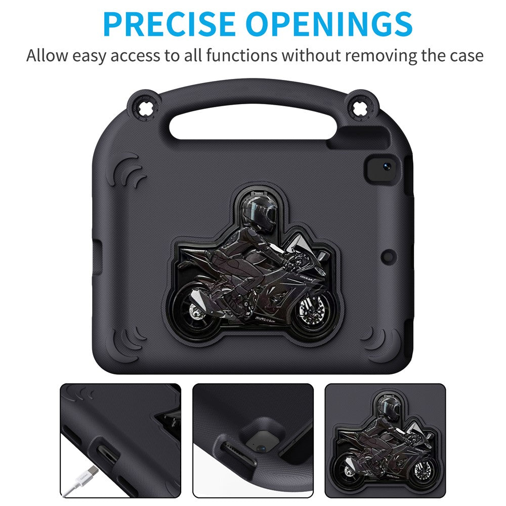 EVA Case For iPad 9.7-inch (2018)  /  (2017)  /  Air 2  /  Air (2013) Motorcycle Kickstand Shockproof Tablet Cover with Handle