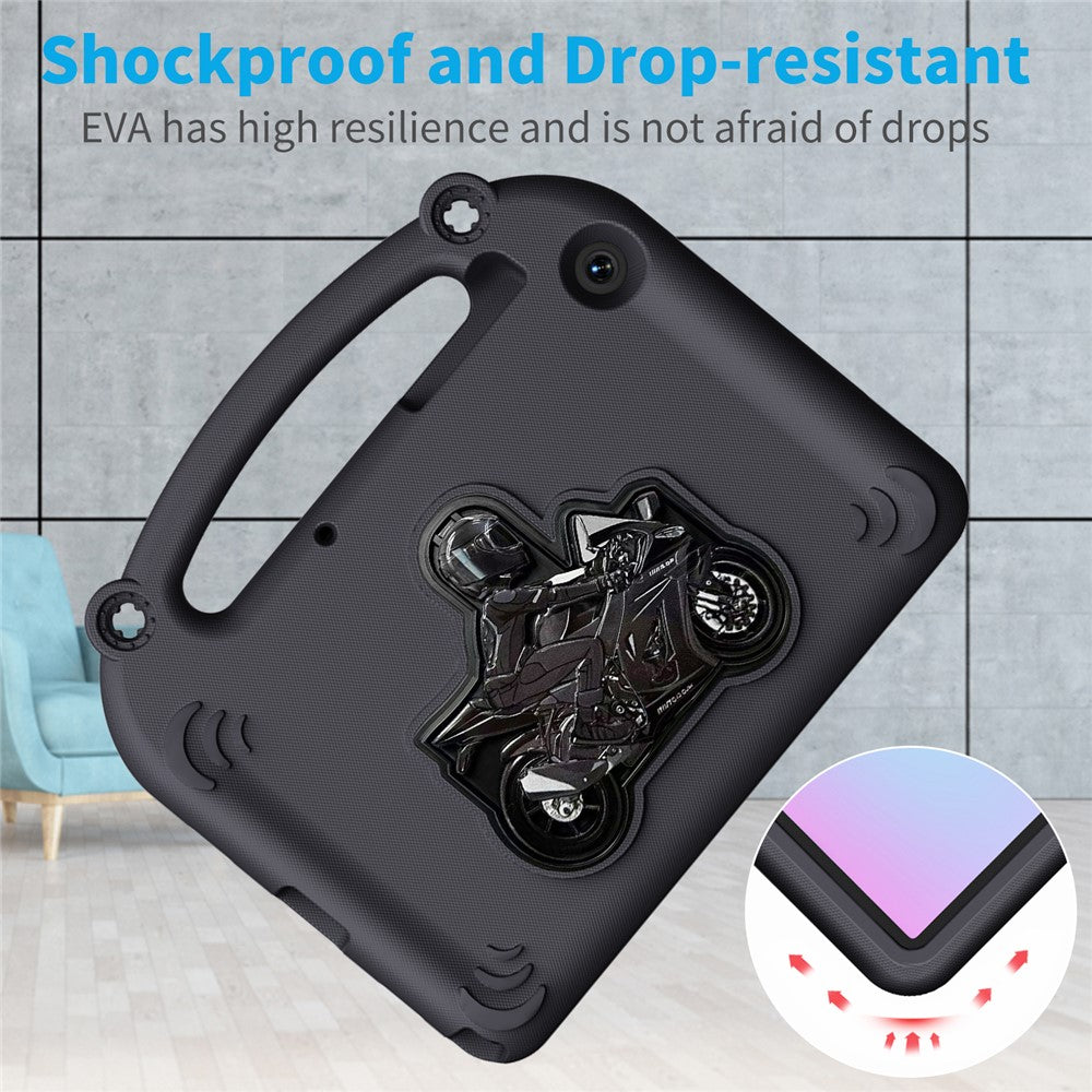 For Samsung Galaxy Tab A11+  /  A9+ EVA Case Motorcycle Kickstand Shockproof Tablet Cover with Handle