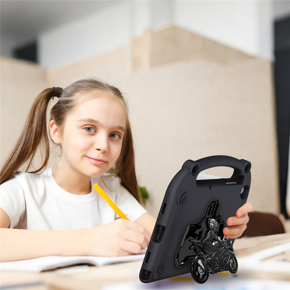 For Samsung Galaxy Tab A11+  /  A9+ EVA Case Motorcycle Kickstand Shockproof Tablet Cover with Handle