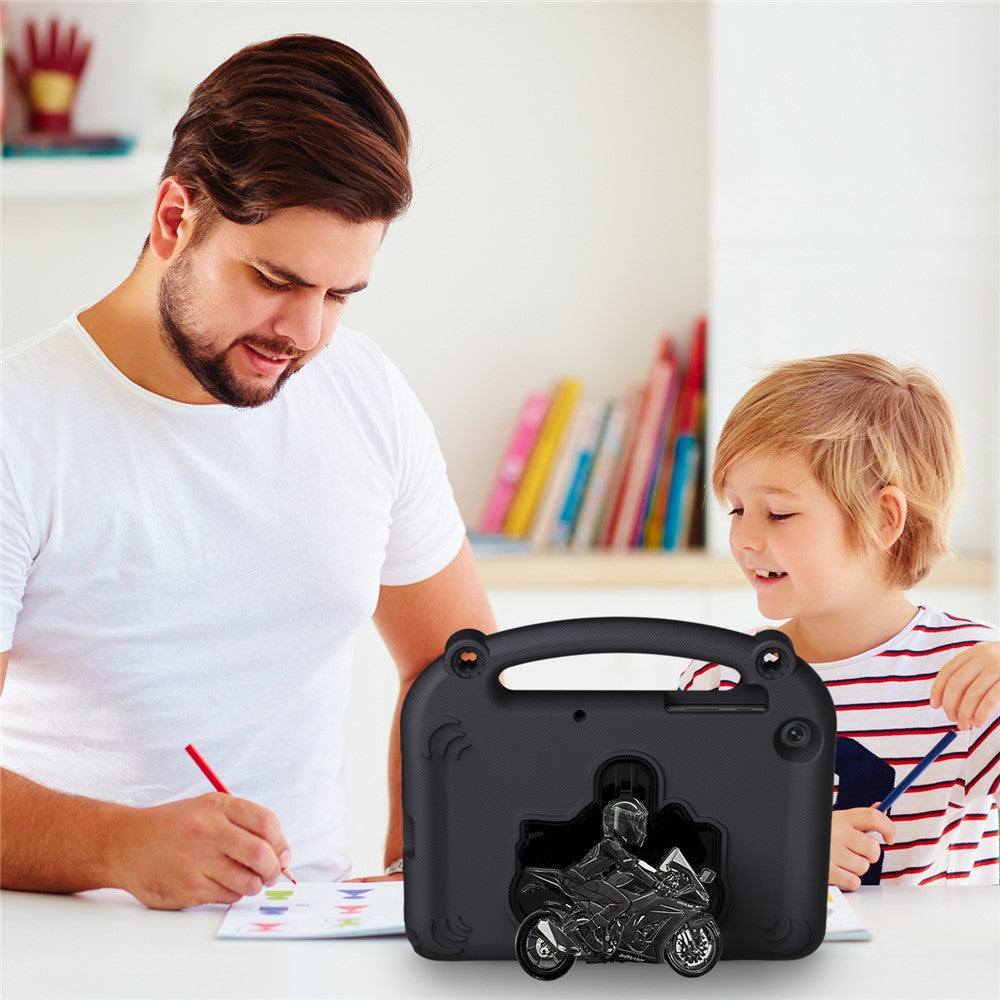 For Samsung Galaxy Tab A11+  /  A9+ EVA Case Motorcycle Kickstand Shockproof Tablet Cover with Handle