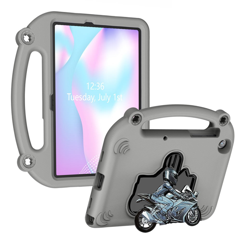 Funda de EVA para Samsung Galaxy Tab A11+ / A9+ con soporte tipo motocicleta, resistente a golpes y con asa.