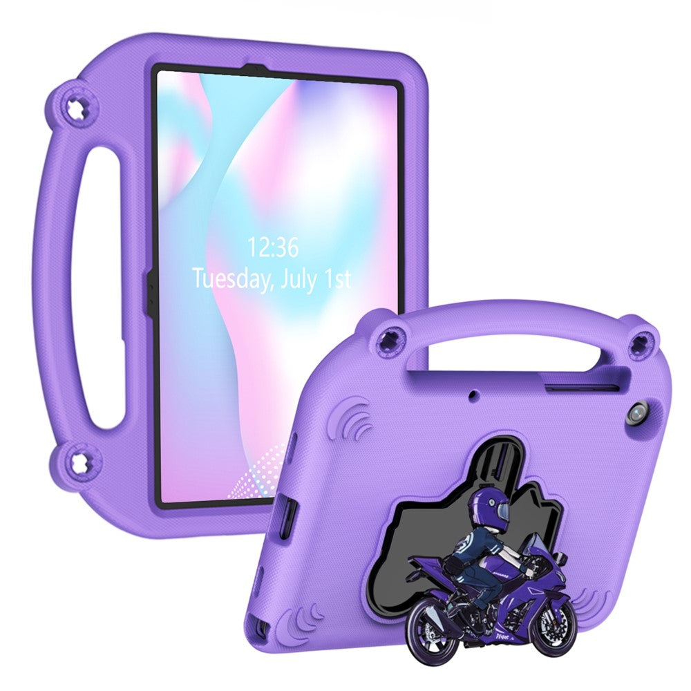 For Samsung Galaxy Tab A11+  /  A9+ EVA Case Motorcycle Kickstand Shockproof Tablet Cover with Handle