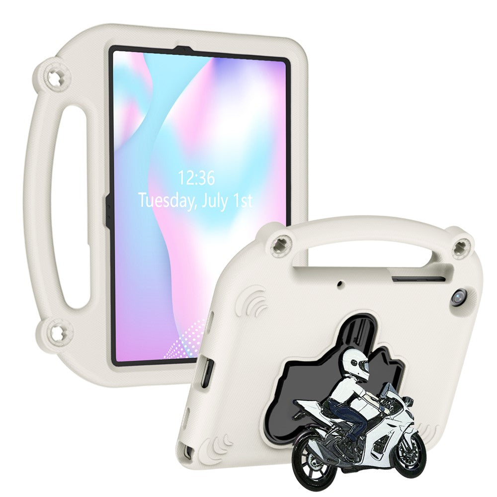 For Samsung Galaxy Tab A11+  /  A9+ EVA Case Motorcycle Kickstand Shockproof Tablet Cover with Handle