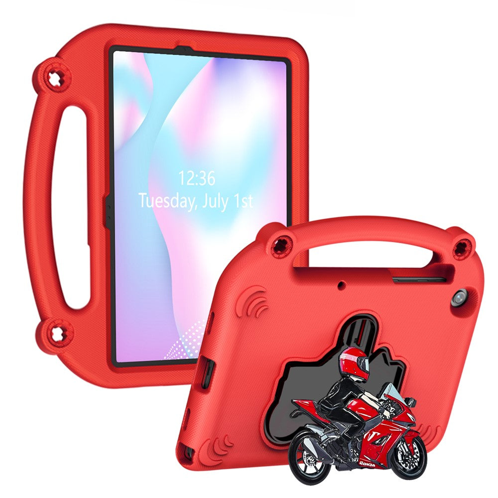 For Samsung Galaxy Tab A11+  /  A9+ EVA Case Motorcycle Kickstand Shockproof Tablet Cover with Handle