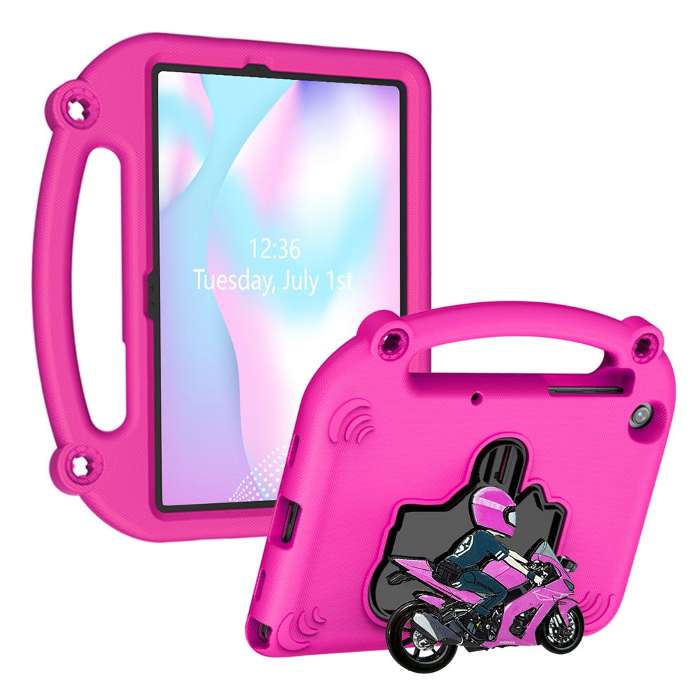 For Samsung Galaxy Tab A11+  /  A9+ EVA Case Motorcycle Kickstand Shockproof Tablet Cover with Handle
