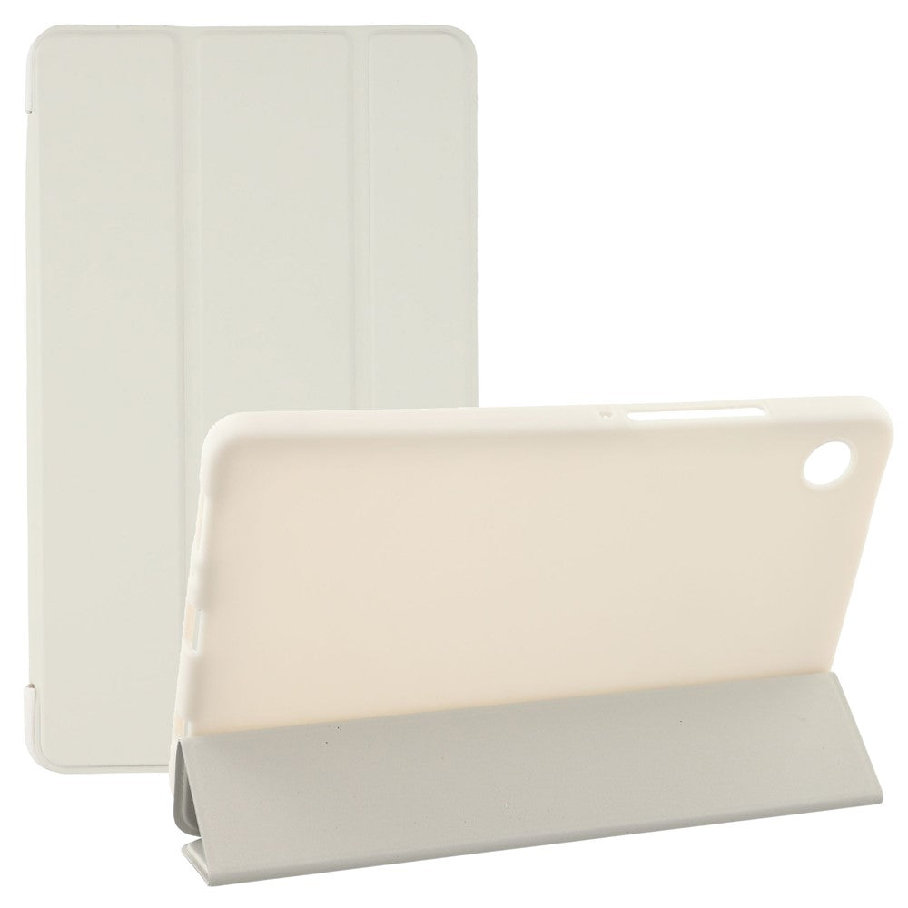 For Samsung Galaxy Tab A11+ Case PU Leather + Silicone Tri-Fold Stand Tablet Cover