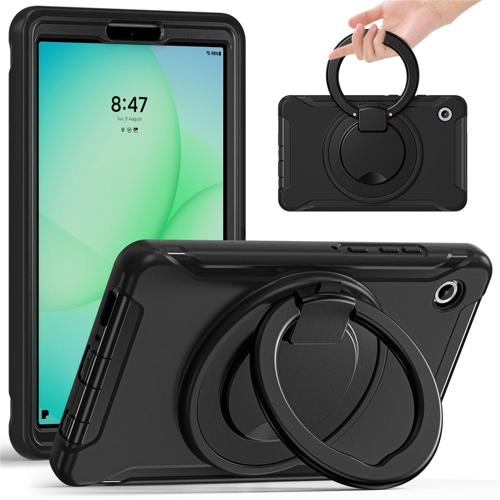 For Samsung Galaxy Tab A11 Case 360 Degree Rotary Kickstand Handle PC + TPU Hybrid Cover