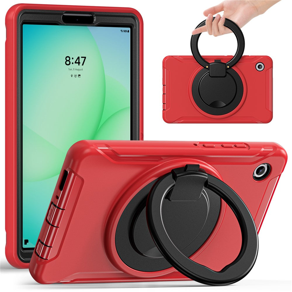 For Samsung Galaxy Tab A11 Case 360 Degree Rotary Kickstand Handle PC + TPU Hybrid Cover