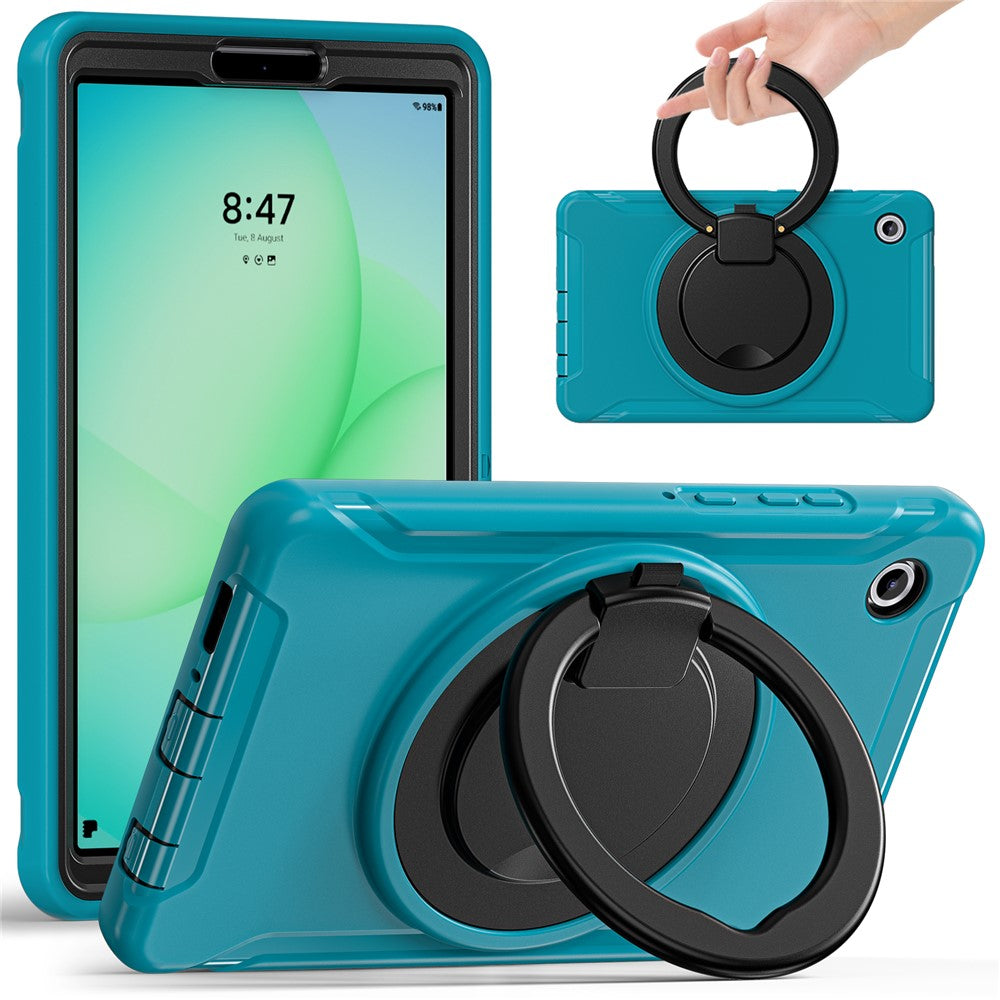 For Samsung Galaxy Tab A11 Case 360 Degree Rotary Kickstand Handle PC + TPU Hybrid Cover