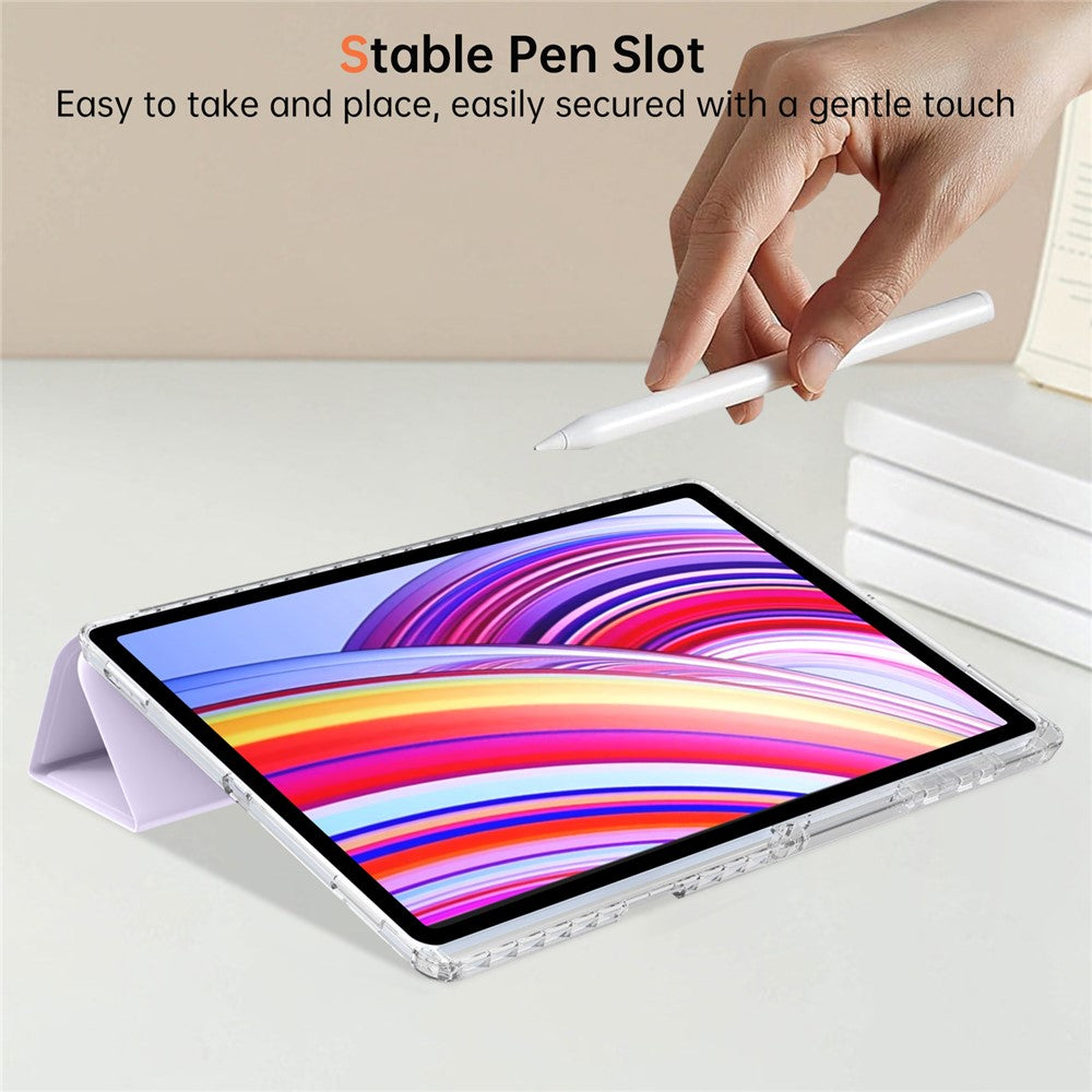 For Samsung Galaxy Tab S11 Ultra Case PU Leather Origami Stand Clear Tablet Cover