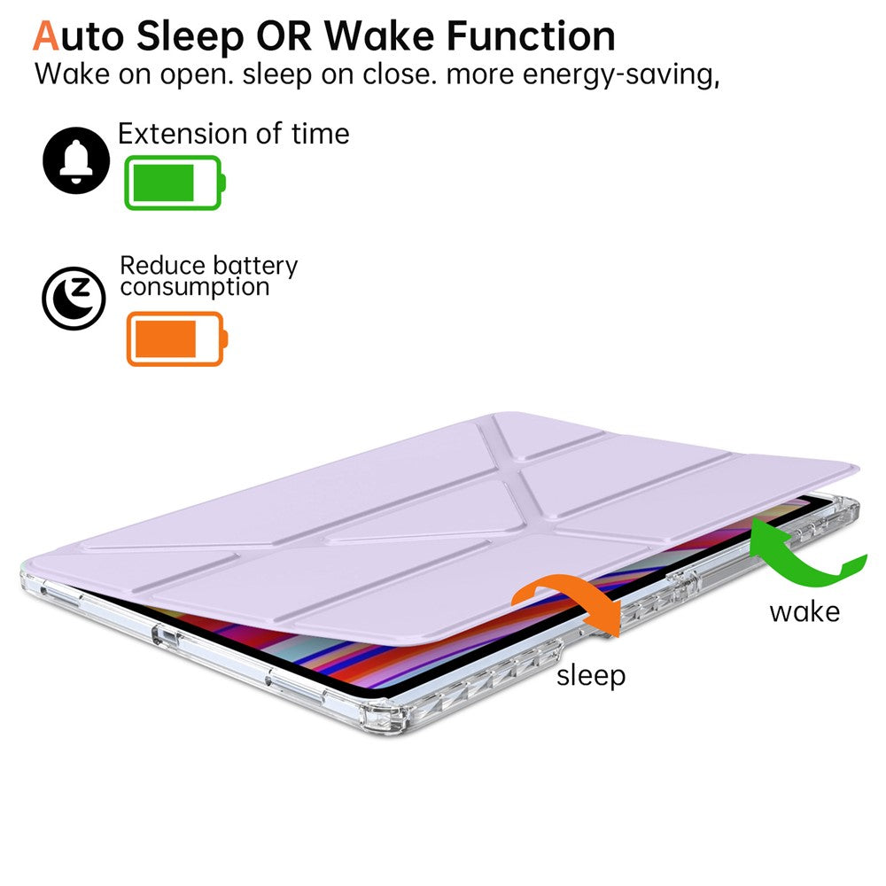 For Samsung Galaxy Tab S11 Ultra Case PU Leather Origami Stand Clear Tablet Cover