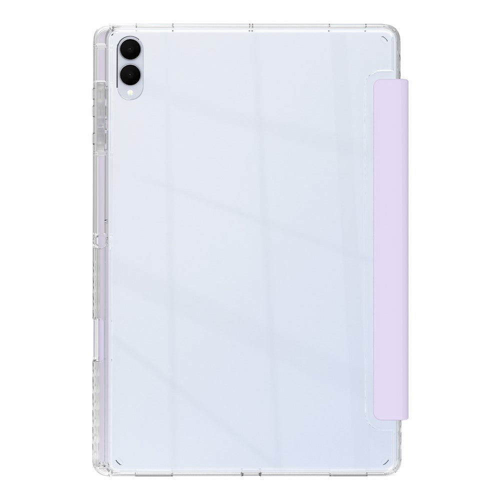 For Samsung Galaxy Tab S11 Ultra Case PU Leather Origami Stand Clear Tablet Cover