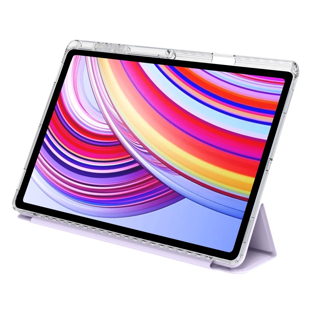 For Samsung Galaxy Tab S11 Ultra Case PU Leather Origami Stand Clear Tablet Cover