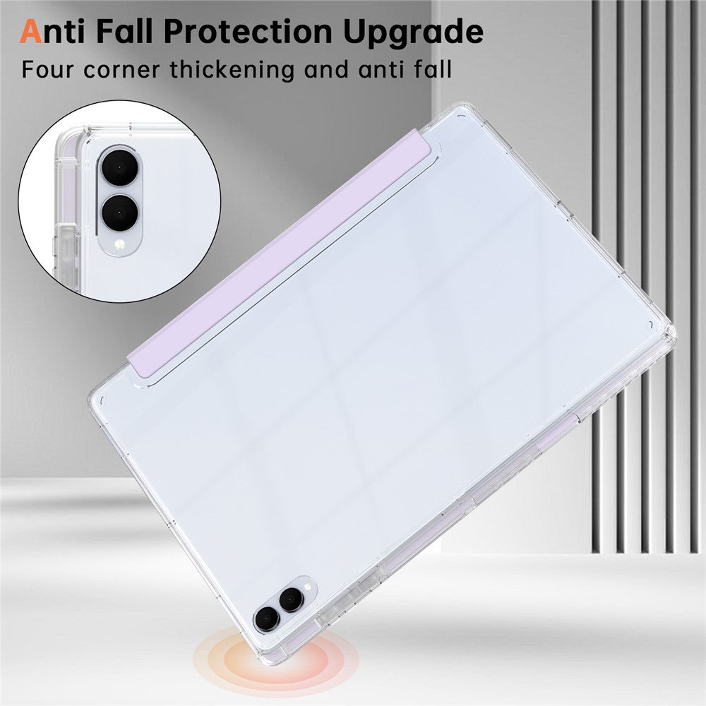 For Samsung Galaxy Tab S11 Ultra Case PU Leather Origami Stand Clear Tablet Cover