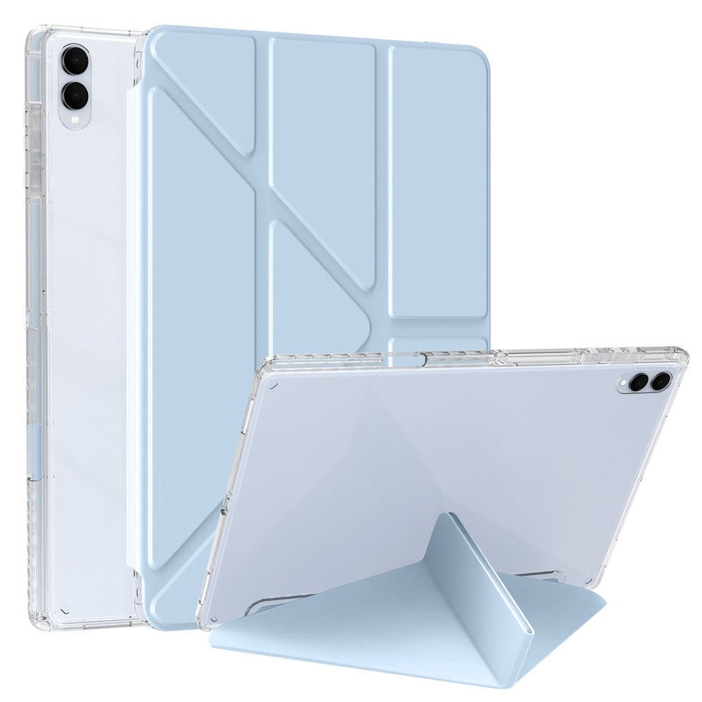 For Samsung Galaxy Tab S11 Ultra Case PU Leather Origami Stand Clear Tablet Cover