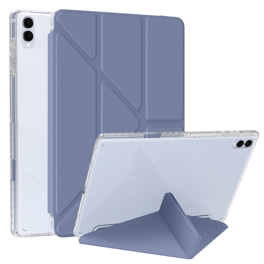 For Samsung Galaxy Tab S11 Ultra Case PU Leather Origami Stand Clear Tablet Cover