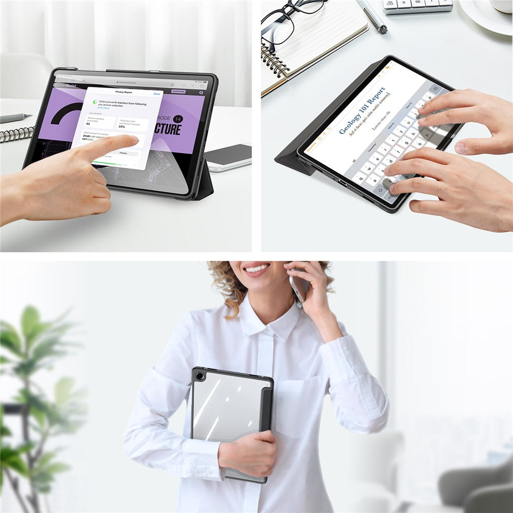 DUX DUCIS TOBY Series For Samsung Galaxy Tab A9+ Case PU Leather Tri-Fold Stand Tablet Cover