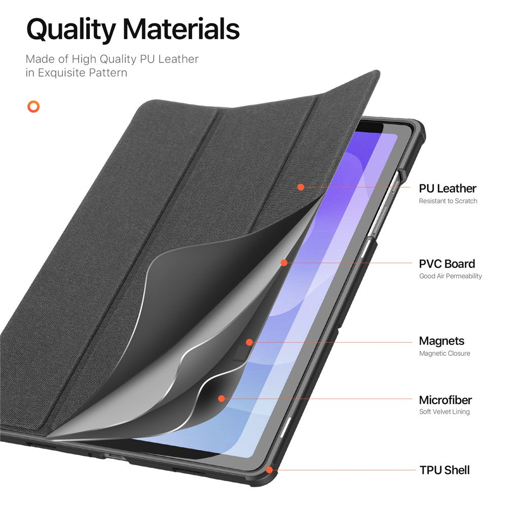 DUX DUCIS Domo Series for Samsung Galaxy Tab A11+ Case Tri-Fold Stand Leather Cover Auto Wake / Sleep