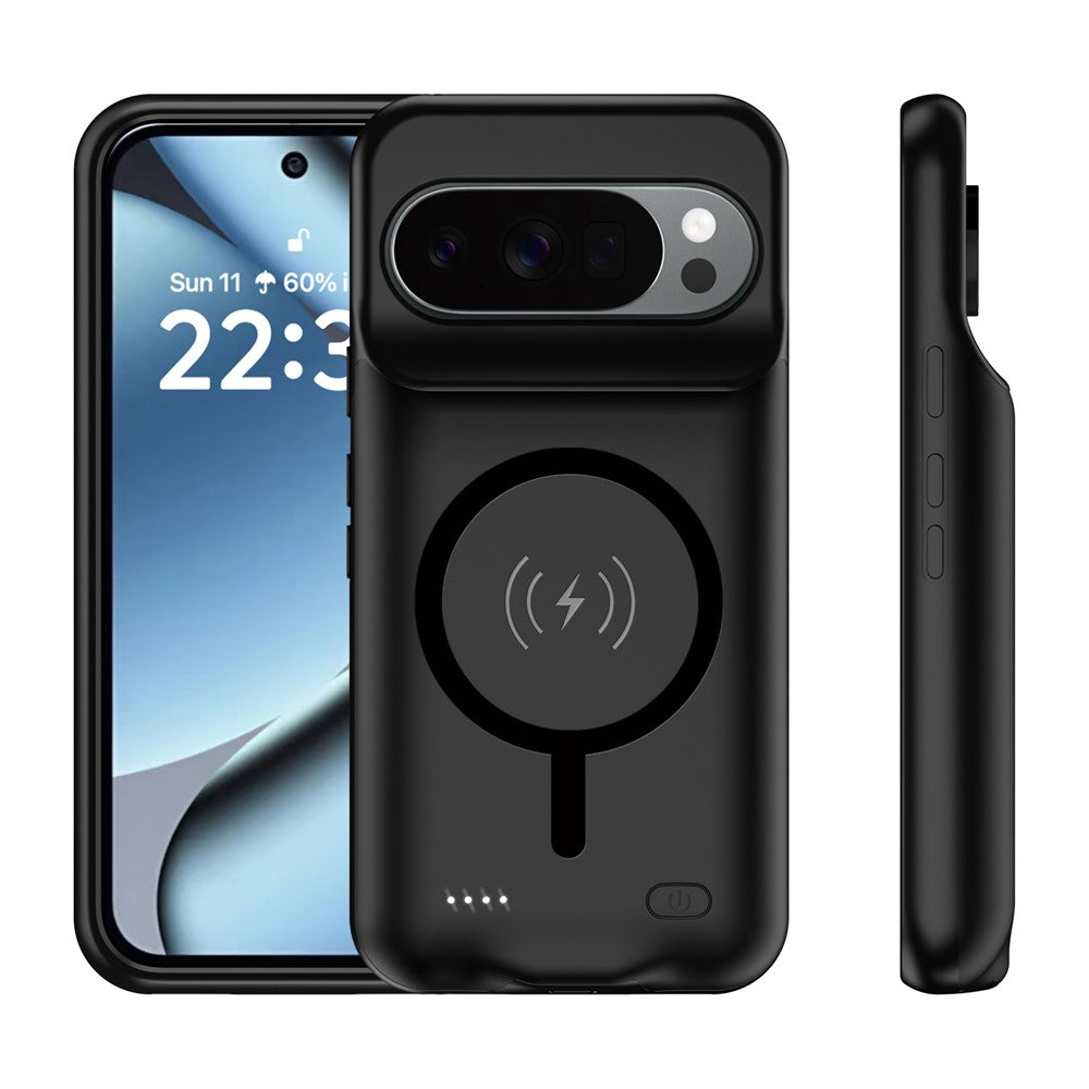 B49S For Google Pixel 9 Pro XL / 10 Pro XL Portable Phone Charger Case 6000mAh Power Bank Compatible with MagSafe