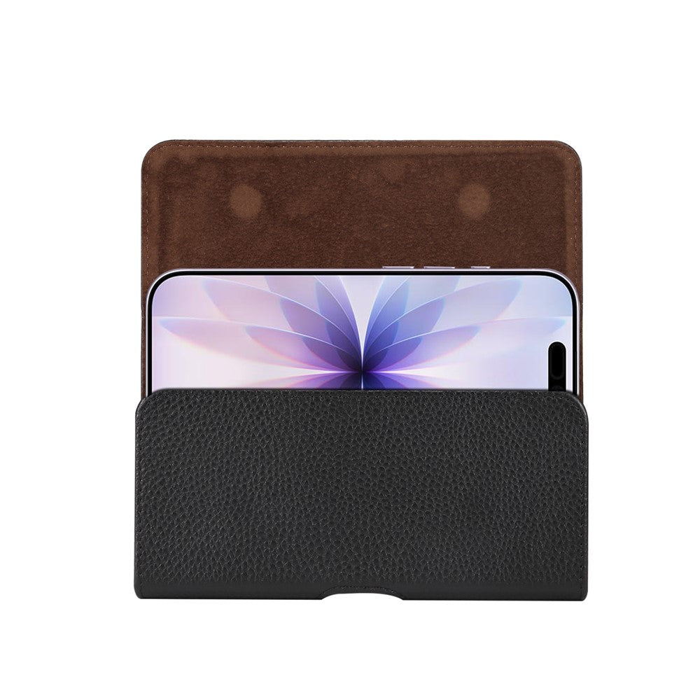 6.1 inch Phone Case Universal Genuine Cow Leather Belt Clip Holster Phone Bag
