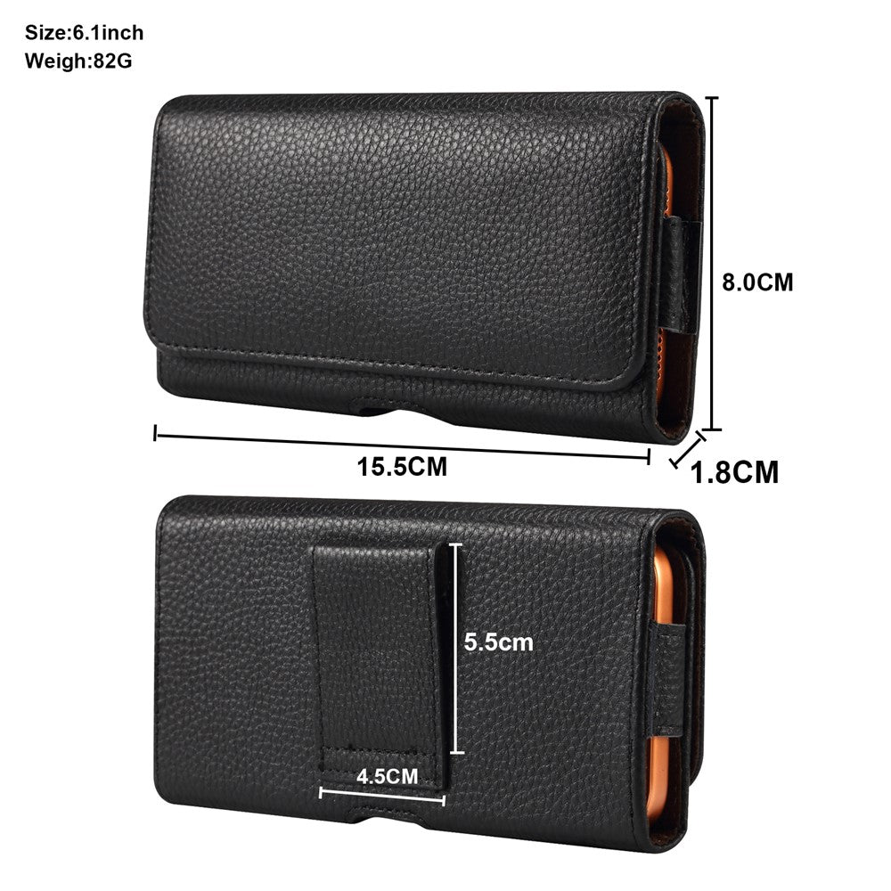 6.1 inch Phone Case Universal Genuine Cow Leather Belt Clip Holster Phone Bag