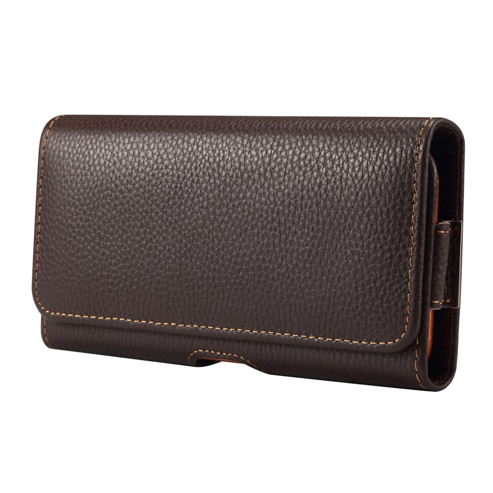 7.2 inch Phone Case Universal Genuine Cow Leather Belt Clip Holster Phone Bag