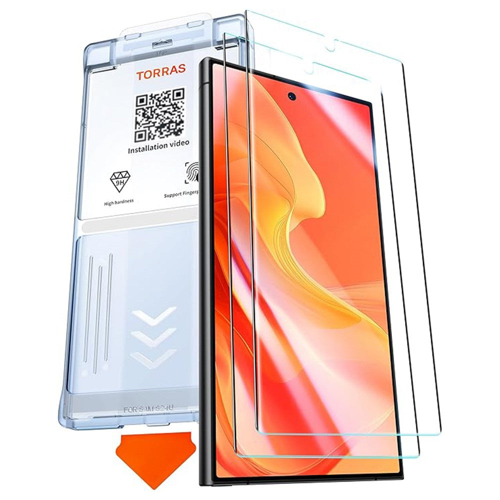 TORRAS GlassGo 2Pcs For Samsung Galaxy S24 Ultra Screen Protector Tempered Glass HD Film with Automatic Dust Removal Tool