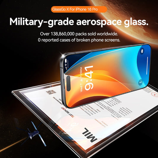 TORRAS Glassgo For iPhone 16 Pro Screen Protector Tempered Glass HD Film with Automatic Dust Removal Tool