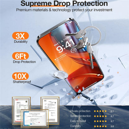 TORRAS Glassgo For iPhone 16 Pro Max Anti Spy Screen Protector Tempered Glass Private Film with Auto-Align Frame