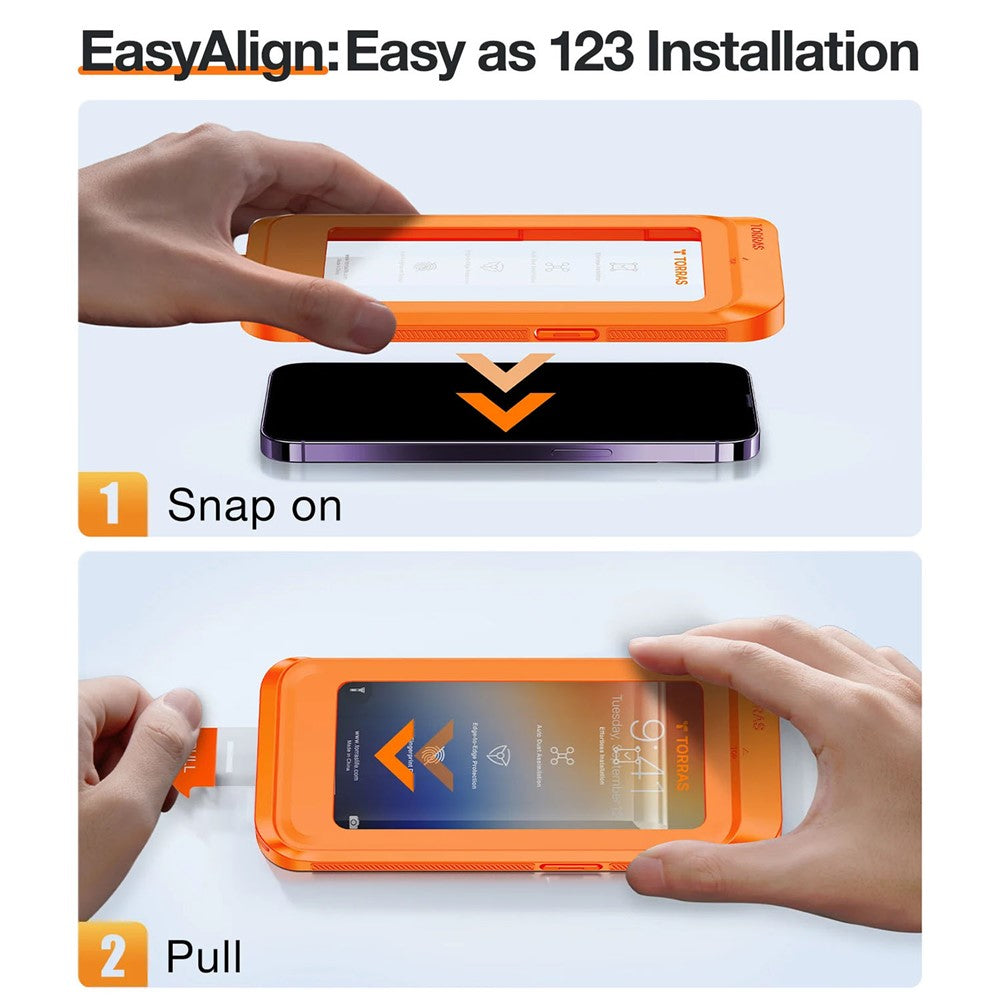 TORRAS Glassgo For iPhone 16 Pro Max Anti Spy Screen Protector Tempered Glass Private Film with Auto-Align Frame