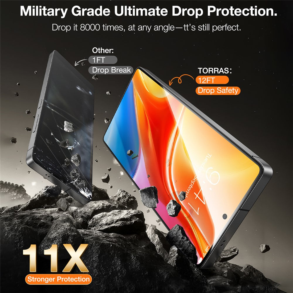 TORRAS Glassgo For Samsung Galaxy S25 Screen Protector Tempered Glass HD Film with Automatic Dust Removal Tool