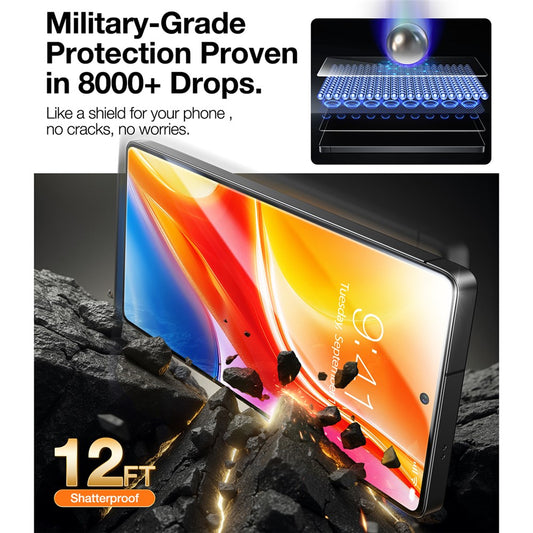 TORRAS Glassgo For Samsung Galaxy S25+ Screen Protector Tempered Glass HD Film with Automatic Dust Removal Tool