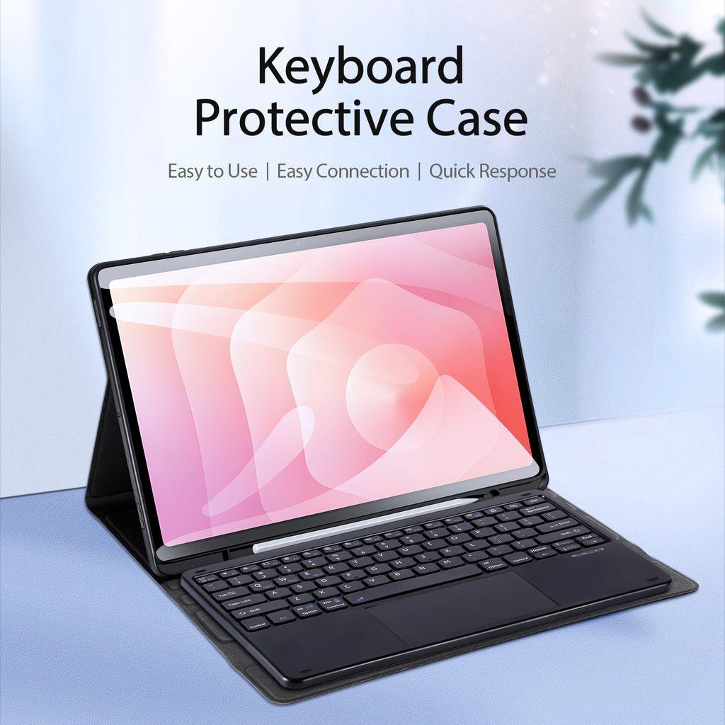 For Samsung Galaxy Tab S11 Bluetooth-compatible Keyboard DUX DUCIS TK Series Leather Cover Stand with Touchpad