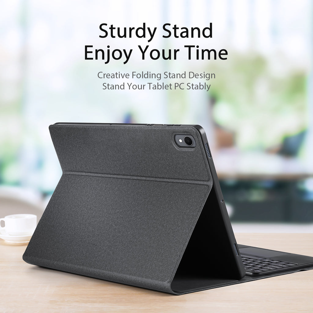 For Samsung Galaxy Tab S11 Bluetooth-compatible Keyboard DUX DUCIS TK Series Leather Cover Stand with Touchpad