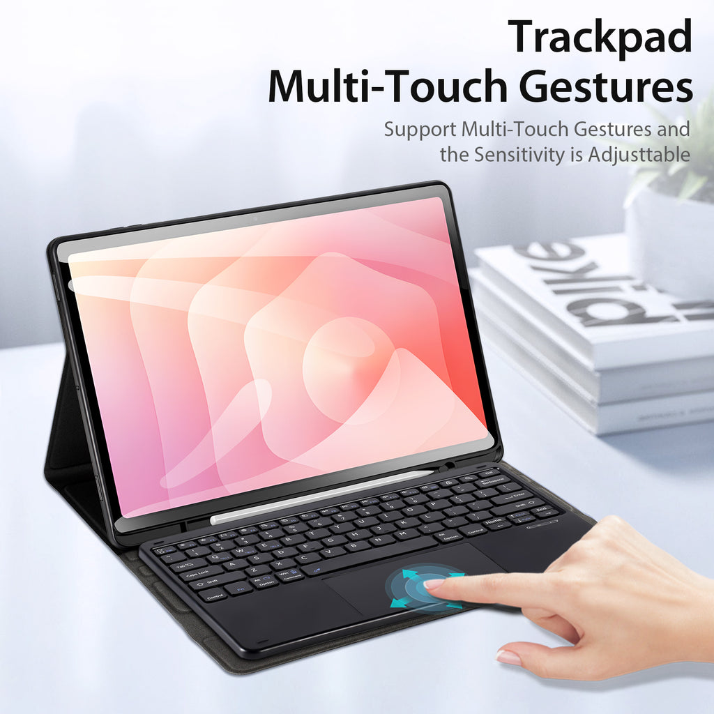 For Samsung Galaxy Tab S11 Bluetooth-compatible Keyboard DUX DUCIS TK Series Leather Cover Stand with Touchpad